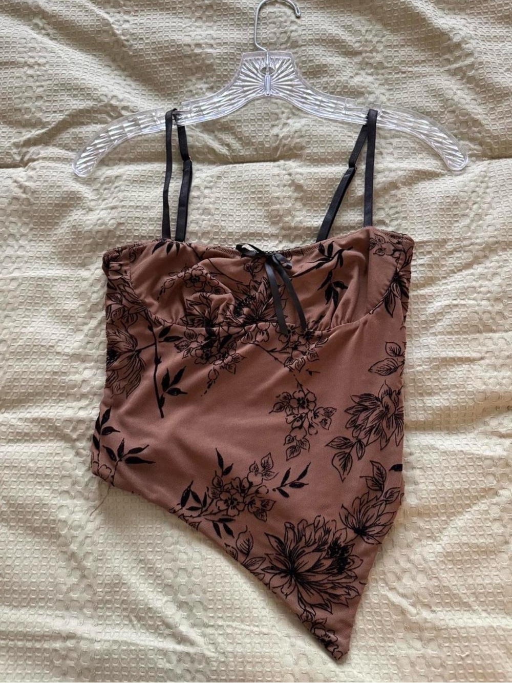 brown floral tank